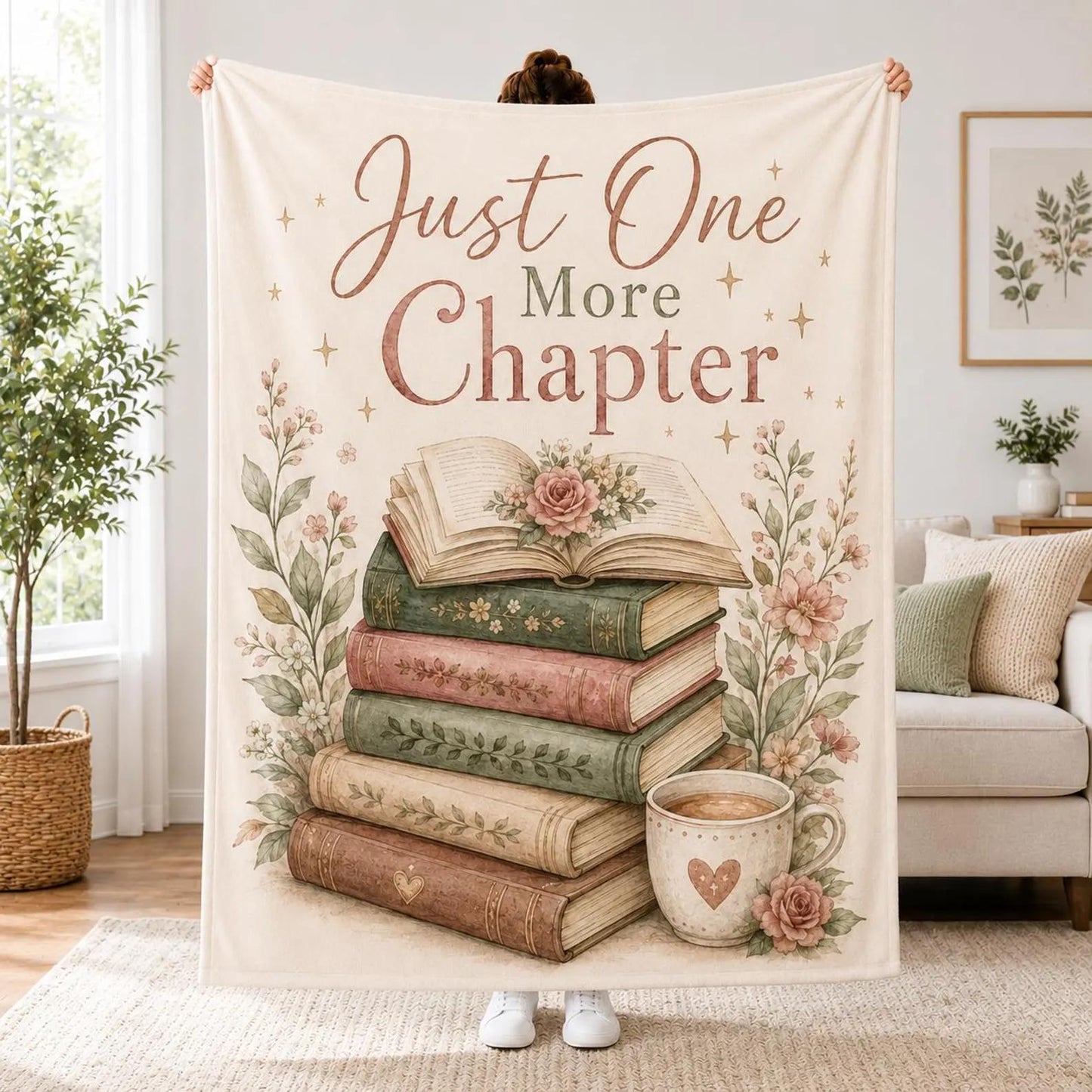 Just One More Chapter Blanket - Book Lover Sherpa Fleece Throw For Woman - KIEN00