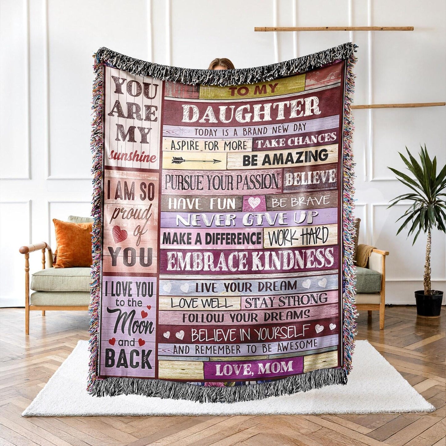 You Are My Sunshine To My Daughter Blanket - Inspirational Gift From Mom - KIEN00