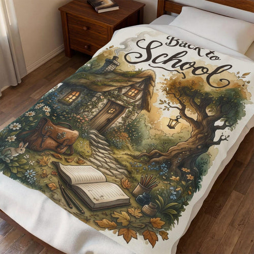 Back To School Blanket - Cozy Cottagecore Bookish Throw For Woman - KIEN00