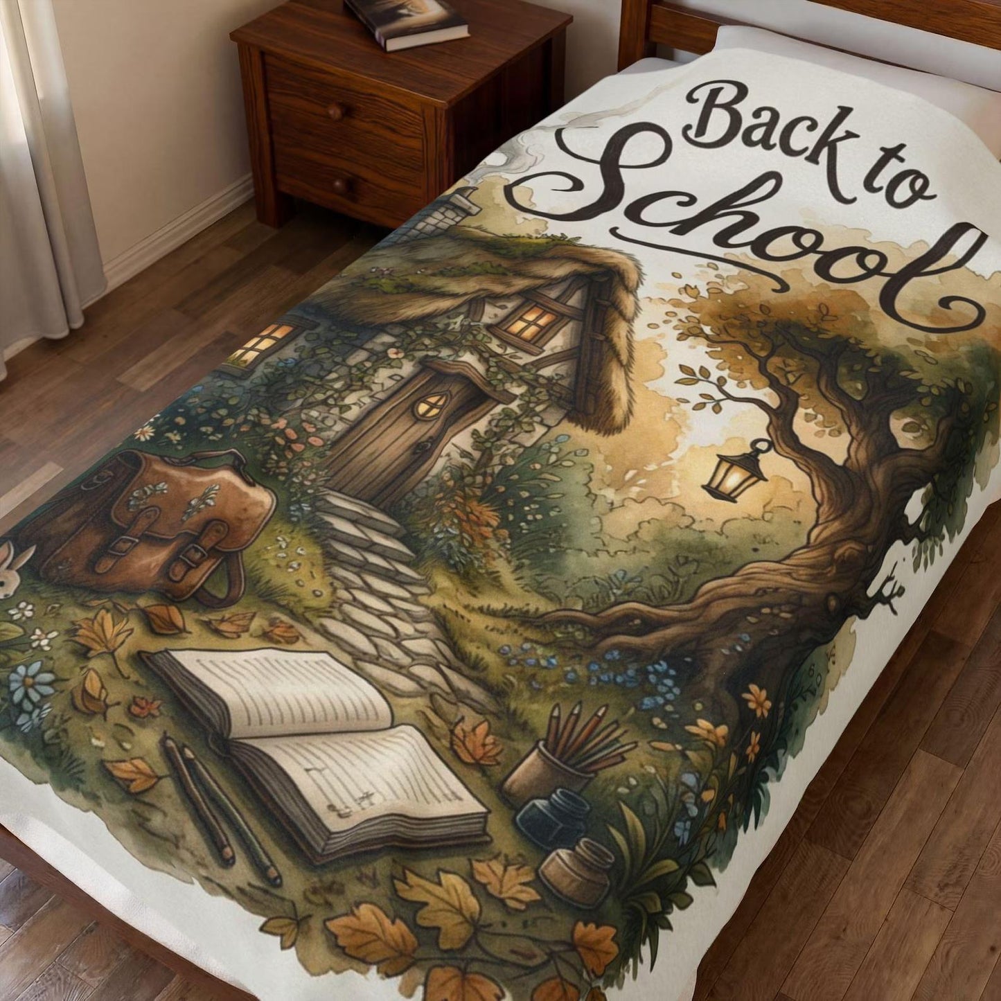 Back To School Blanket - Cozy Cottagecore Bookish Throw For Woman - KIEN00