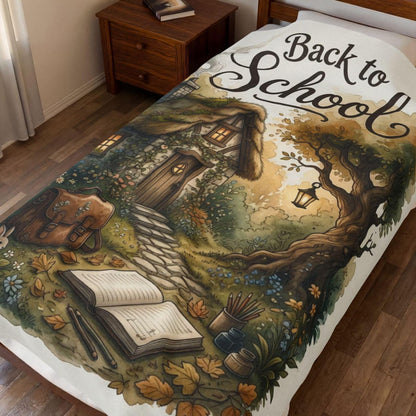 Back To School Blanket - Cozy Cottagecore Bookish Throw For Woman - KIEN00