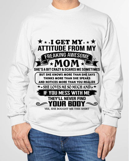 NO MONTH, MY FREAKING AWESOME MOM - SHIRT FROM MOM TO SON - KIEN00 (SKU2603-338-00)