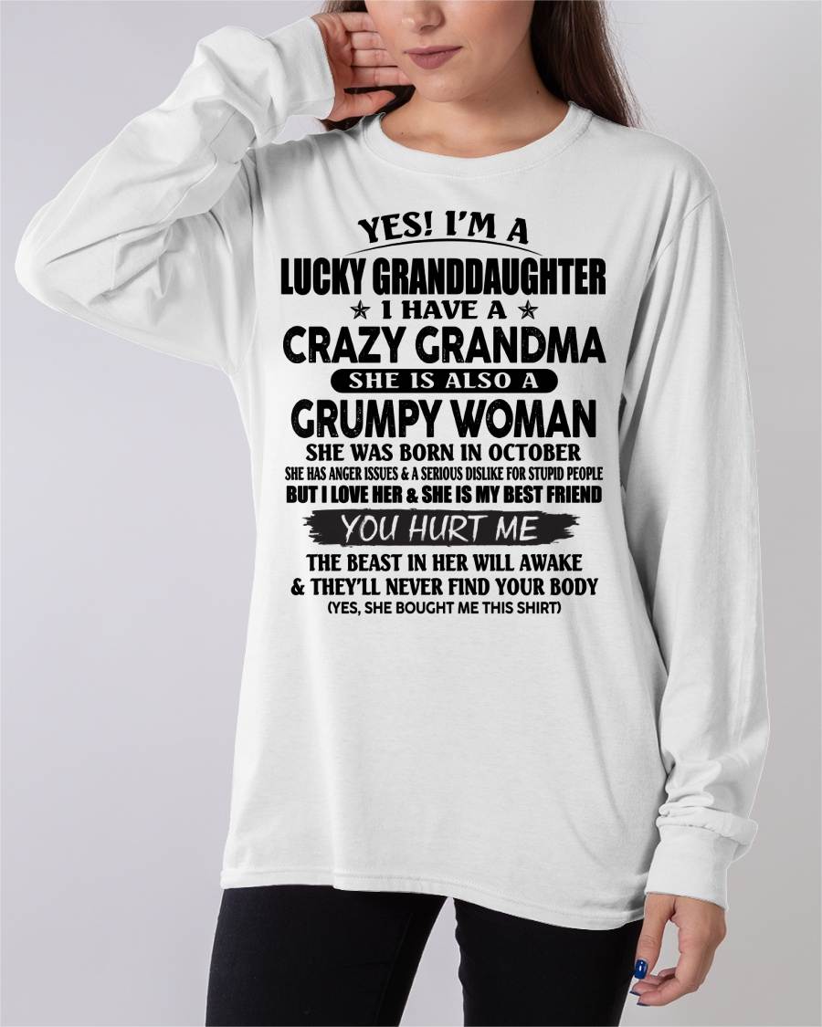 OCTOBER - LUCKY GRANDDAUGHTER OF CRAZY GRANDMA - PERFECT GIFT FROM GRANDMA - kien10 (SKU12-146-10)