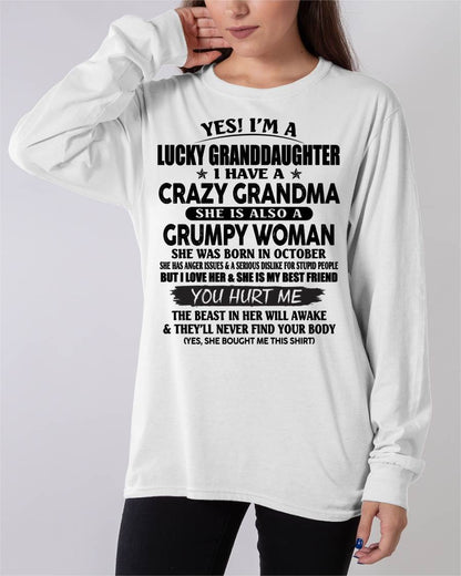 OCTOBER - LUCKY GRANDDAUGHTER OF CRAZY GRANDMA - PERFECT GIFT FROM GRANDMA - kien10 (SKU12-146-10)