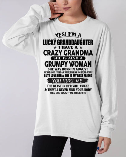 AUGUST - LUCKY GRANDDAUGHTER OF CRAZY GRANDMA - PERFECT GIFT FROM GRANDMA - kien08 (SKU12-146-08)
