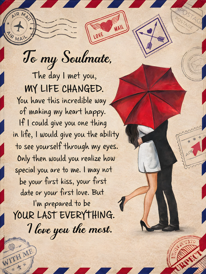 Soulmate Blanket – Romantic Love Letter Throw Blanket from Husband