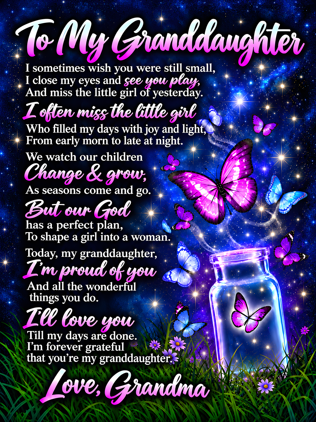 To My Granddaughter Blanket – Forever Loved, Gift from Grandma - HLT00 (SKU2610-676)