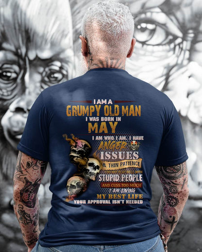 May - Grumpy Old Man T-Shirt - Funny Skull Anger Issues Tee - Perfect Gift For Men HLT05 (SKU08-67-05)