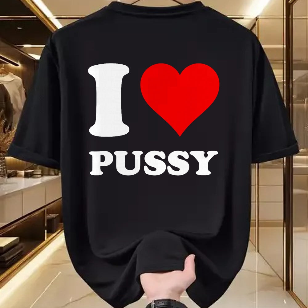 Cat Love Shirt, Funny Cat Lover Gift UnisexT-Shirt/Hoodie/Sweatshirt HLT00 - Red Heart I Love Pussy T-Shirt