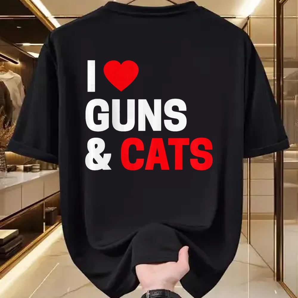 Cat Love Shirt, Funny Cat Lover Gift UnisexT-Shirt/Hoodie/Sweatshirt HLT00 - Cat Lovers Gifts for Men _ Women Funny I Love Guns _ Cats T-Shirt