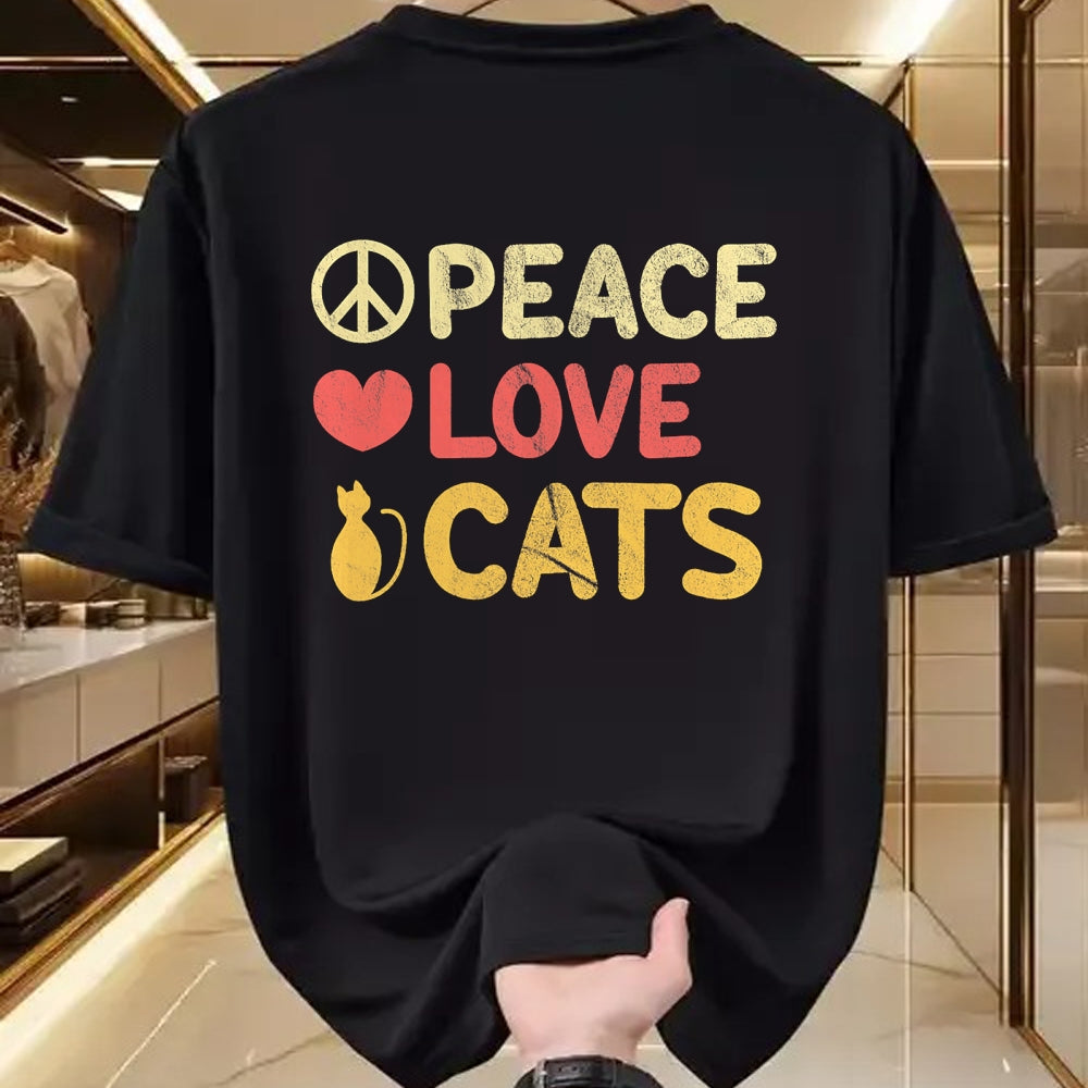 Cat Love Shirt, Funny Cat Lover Gift UnisexT-Shirt/Hoodie/Sweatshirt HLT00 - Peace Love Cats Funny Cat Lover Gift T-Shirt