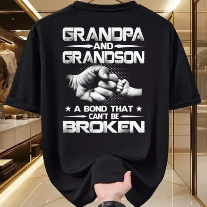 Best Grandpa Shirt, Proud Grandpa Unisex T-Shirt/Hoodie/Sweatshirt HLT00 - Grandpa And Grandson A Bond That Can't Be Broken T-Shirt