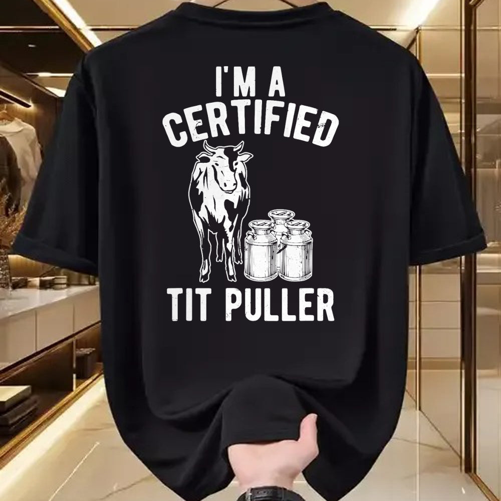 Best Farmer Life Shirt, Funny Farmer UnisexT-Shirt/Hoodie/Sweatshirt HLT00 - I'm A Certified Tit Puller Funny Dairy Cow Farmer Gift T-Shirt