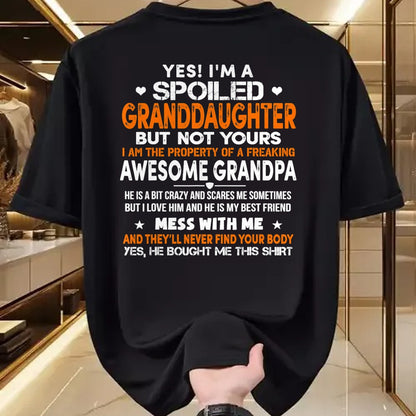 Best Grandpa Shirt, Proud Grandpa Unisex T-Shirt/Hoodie/Sweatshirt HLT00 - Yes I'm A Spoiled Granddaughter From Grandpa Funny T-Shirt (1)