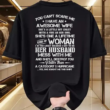 Best Husband Shirt, Wife and Husband Unisex T-Shirt/Hoodie/Sweatshirt HLT00 - You can’t scare me i have an awesome wife T-Shirt