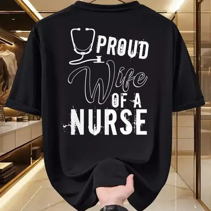 Funny Nurse Shirt, Nurse Unisex T-Shirt/Hoodie/Sweatshirt HLT00 - Proud Wife Of A Nurse T Shirt, Cool Nurse's Wife T Shirt
