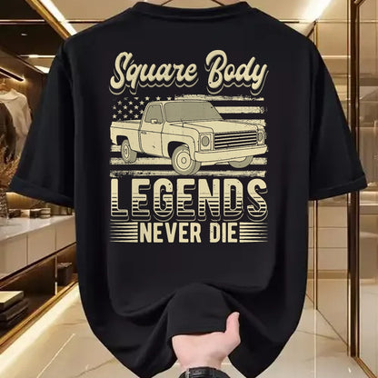 Best Truck Driver Life Shirt, Funny Trucker UnisexT-Shirt/Hoodie/Sweatshirt HLT00 - Square Body Legends Never Die Artwork for A Truck Driver T-Shirt