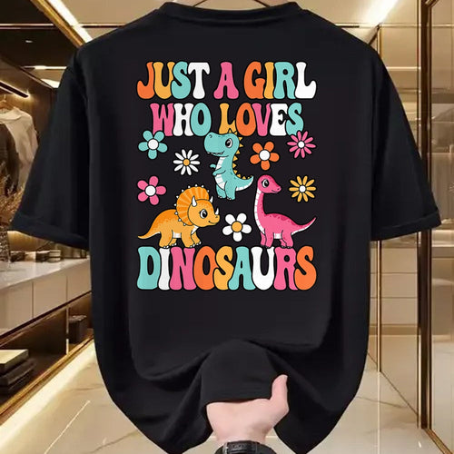 Best Dinosaur Lover Shirt, Funny Dinosaur UnisexT-Shirt/Hoodie/Sweatshirt HLT00 - Just A Girl Who Loves Dinosaurs Cute Groovy Dino Lover Kids T-Shirt