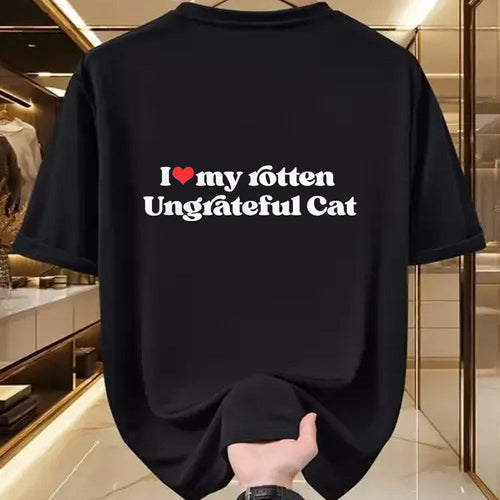 Cat Love Shirt, Funny Cat Lover Gift UnisexT-Shirt/Hoodie/Sweatshirt HLT00 - I Love My Rotten Ungrateful Cat Funny Cat Mom Dad T-Shirt, Men, Heather Blue, X-Large