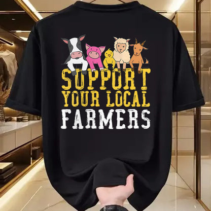 Best Farmer Life Shirt, Funny Farmer UnisexT-Shirt/Hoodie/Sweatshirt HLT00 - Women's Support Your Local Farmers Farm Animals V-Neck T-Shirt