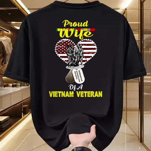 Best Wife Shirt, Wife and Husband Unisex T-Shirt/Hoodie/Sweatshirt HLT00 - Gift for wife T shirt, lucky wife   Proud Wife Of A Vietnam Veteran T shirt