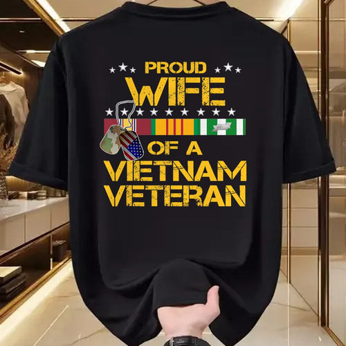 Best Wife Shirt, Wife and Husband Unisex T-Shirt/Hoodie/Sweatshirt HLT00 - Gift for wife T shirt, lucky wife   Proud Wife Of A Vietnam Veteran My Husband Is A Hero T-shirt T-S