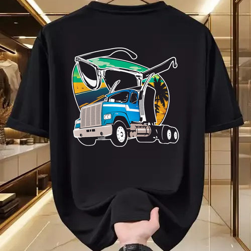 Best Truck Driver Life Shirt, Funny Trucker UnisexT-Shirt/Hoodie/Sweatshirt HLT00 - Truck Driver Peaceful Asphalt Road Trucker Glasses T-Shirt
