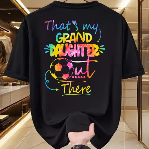 Best Grandpa Shirt, Proud Grandpa Unisex T-Shirt/Hoodie/Sweatshirt HLT00 - That's My Granddaughter Out There Soccer Grandma Grandpa Long Sleeve T-Shirt