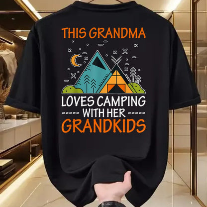 Best Grandma Shirt, Proud Grandma Unisex T-Shirt/Hoodie/Sweatshirt HLT00 - This Grandma Loves Camping with Her Grandkids T-Shirt T-Shirt