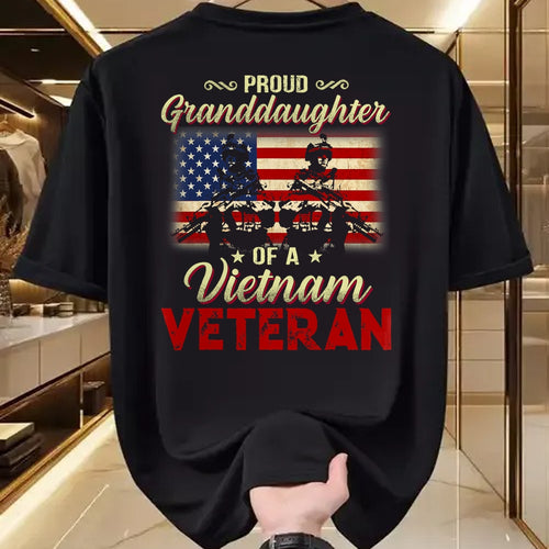 Best Grandpa Shirt, Proud Grandpa Unisex T-Shirt/Hoodie/Sweatshirt HLT00 - Proud Granddaughter Of A Vietnam Veteran Grandpa T-Shirt