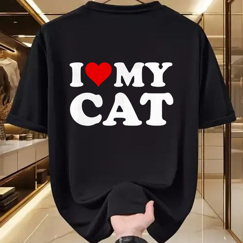 Cat Love Shirt, Funny Cat Lover Gift UnisexT-Shirt/Hoodie/Sweatshirt HLT00 - Red Heart I Love My Cat T-Shirt
