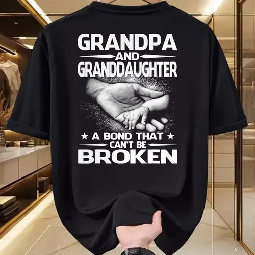 Best Grandpa Shirt, Proud Grandpa Unisex T-Shirt/Hoodie/Sweatshirt HLT00 - Grandpa And Granddaughter A Bond That Can't Be Broken T-Shirt (1)