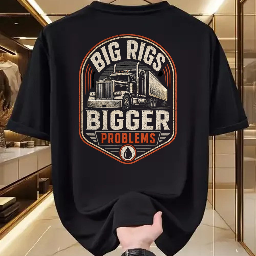 Best Truck Driver Life Shirt, Funny Trucker UnisexT-Shirt/Hoodie/Sweatshirt HLT00 - Big Rigs Bigger Problems Funny Trucker Semi Truck Badge T-Shirt