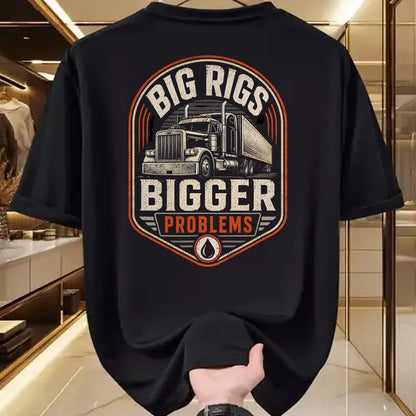 Best Truck Driver Life Shirt, Funny Trucker UnisexT-Shirt/Hoodie/Sweatshirt HLT00 - Big Rigs Bigger Problems Funny Trucker Semi Truck Badge T-Shirt