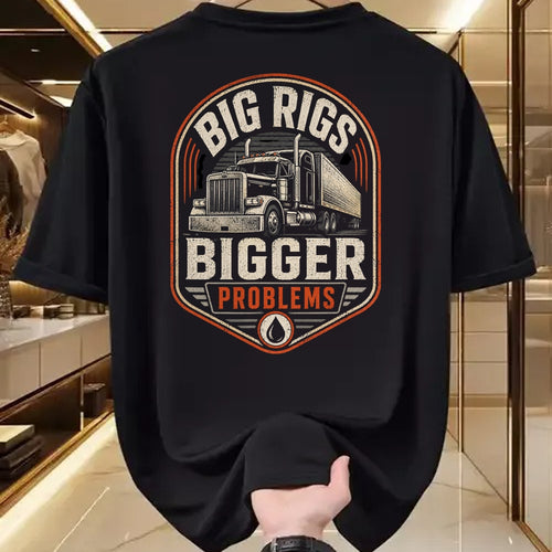 Best Truck Driver Life Shirt, Funny Trucker UnisexT-Shirt/Hoodie/Sweatshirt HLT00 - Big Rigs Bigger Problems Funny Trucker Semi Truck Badge T-Shirt