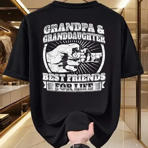 Best Grandpa Shirt, Proud Grandpa Unisex T-Shirt/Hoodie/Sweatshirt HLT00 -Grandpa Granddaughter Gift Family Shirt Grandad Fist Bump T-Shirt