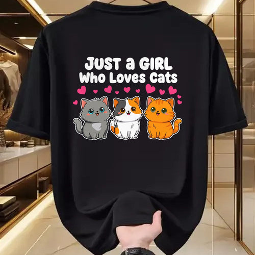 Cat Love Shirt, Funny Cat Lover Gift UnisexT-Shirt/Hoodie/Sweatshirt HLT00 - Just a Girl Who Loves Cats Cute Kittens T-Shirt