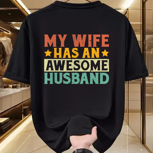 Best Wife Shirt, Wife and Husband Unisex T-Shirt/Hoodie/Sweatshirt HLT00 - My Wife has an awesome Husband T-Shirt (1)