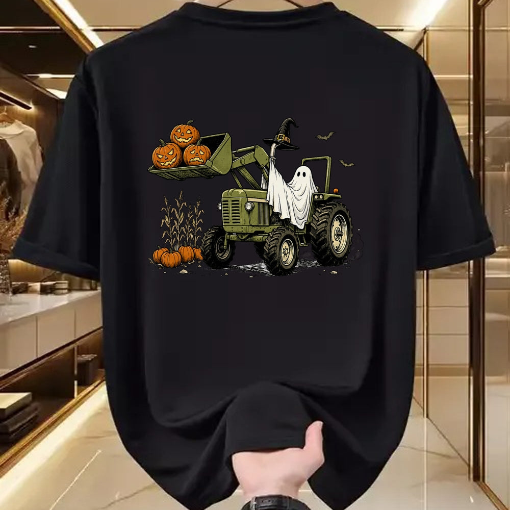 Best Farmer Life Shirt, Funny Farmer UnisexT-Shirt/Hoodie/Sweatshirt HLT00 - Ghost Tractor Pumpkin Halloween Costume Farmer Boys Kids T-Shirt