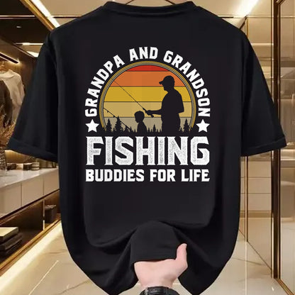 Best Grandpa Shirt, Proud Grandpa Unisex T-Shirt/Hoodie/Sweatshirt HLT00 - Grandpa and Grandson Fishing Buddies for Life - Matching T-Shirt