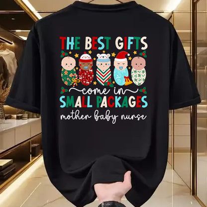 Funny Nurse Shirt, Nurse Unisex T-Shirt/Hoodie/Sweatshirt HLT00 - Small Packages Mother Baby Nurse Christmas Mom Baby Nurse T-Shirt