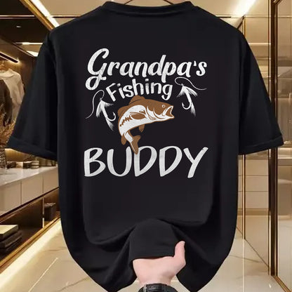Best Grandpa Shirt, Proud Grandpa Unisex T-Shirt/Hoodie/Sweatshirt HLT00 - Grandpa's Fishing Buddy Grandson Granddaughter T-Shirt