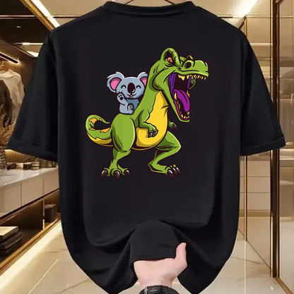 Best Dinosaur Lover Shirt, Funny Dinosaur UnisexT-Shirt/Hoodie/Sweatshirt HLT00 - Kawaii Koala Bear Riding T-Rex - Cute & Funny Trex Dinosaur T-Shirt