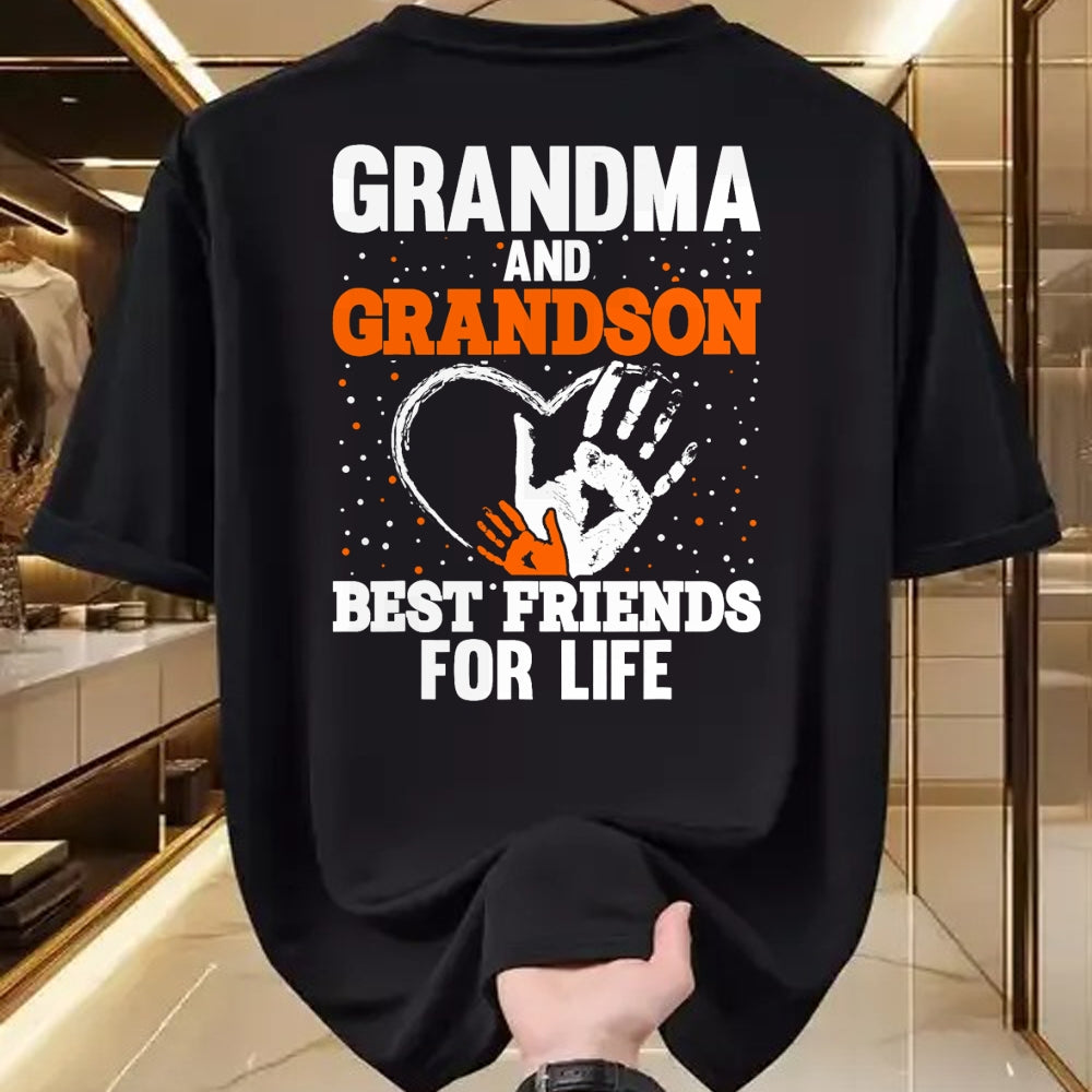Best Grandpa Shirt, Proud Grandpa Unisex T-Shirt/Hoodie/Sweatshirt HLT00 - Grandma and Grandson Best Friends for Life T-Shirt