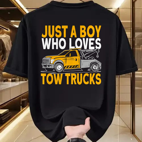 Best Truck Driver Life Shirt, Funny Trucker UnisexT-Shirt/Hoodie/Sweatshirt HLT00 - Just a boy who loves tow trucks tow truck driver T-Shirt