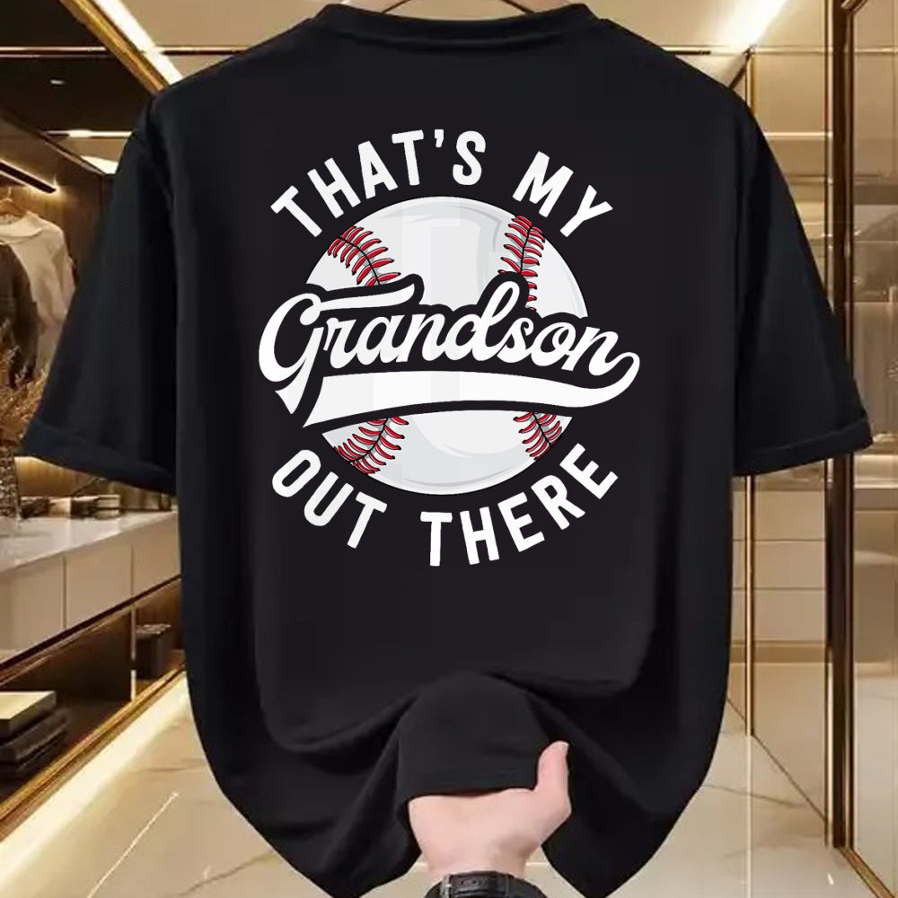 Best Grandpa Shirt, Proud Grandpa Unisex T-Shirt/Hoodie/Sweatshirt HLT00 -Baseball Grandpa Shirt Gift That's My Grandson Out There T-Shirt