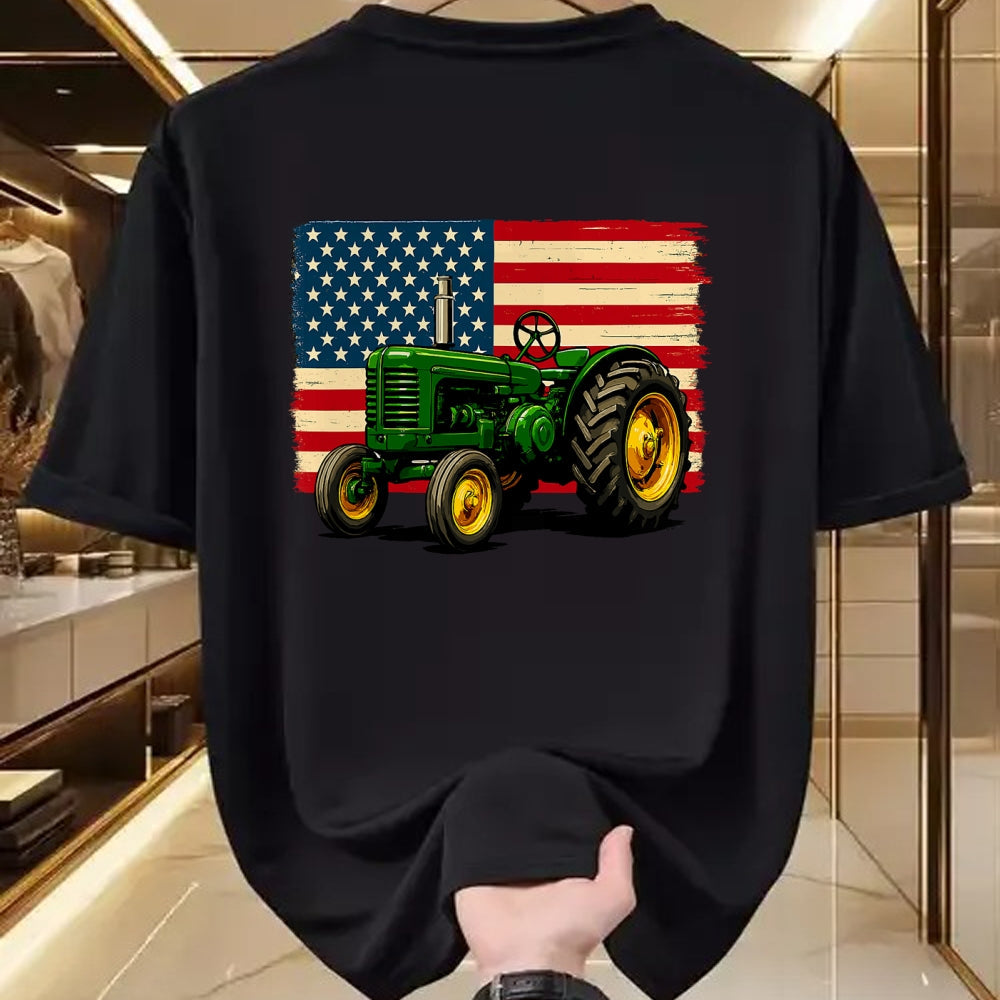 Best Farmer Life Shirt, Funny Farmer UnisexT-Shirt/Hoodie/Sweatshirt HLT00 - Farmer Tractor USA Flag 4th of July T-Shirt