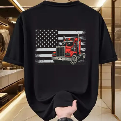 Best Truck Driver Life Shirt, Funny Trucker UnisexT-Shirt/Hoodie/Sweatshirt HLT00 - US American Flag Semi Truck Driver T-Shirt