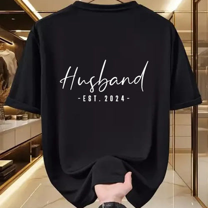 Best Wife Shirt, Wife and Husband Unisex T-Shirt/Hoodie/Sweatshirt HLT00 - Husband Est 2024 Just Married Honeymoon Hubby Wedding Couple T-Shirt (1)