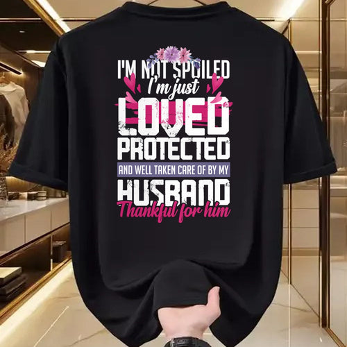 Best Wife Shirt, Wife and Husband Unisex T-Shirt/Hoodie/Sweatshirt HLT00 - Gift for wife T shirt, spoiled wife   Thankful for my Husband - Spoiled Wife Pullover Hoodie